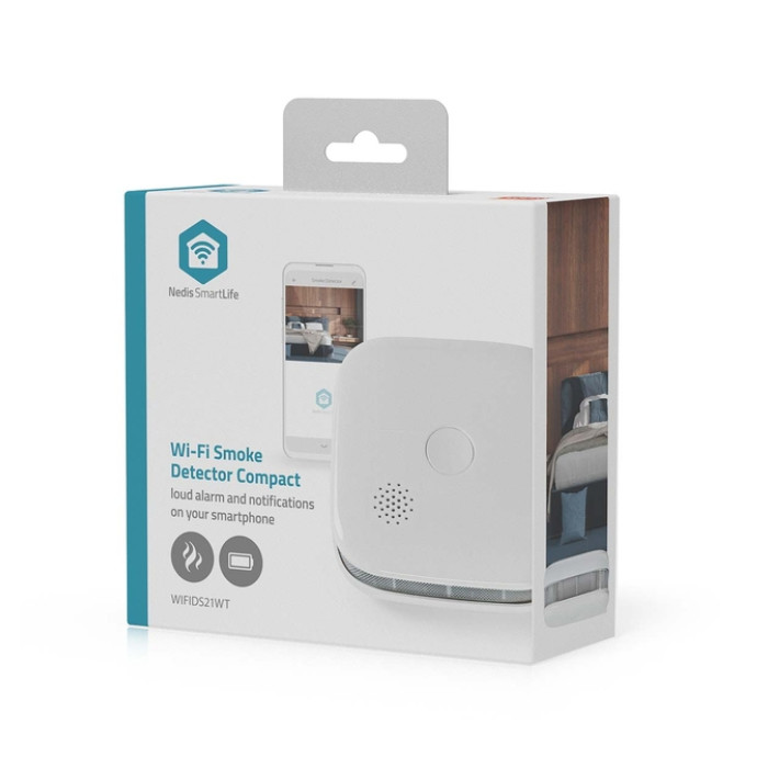 Rookmelder Nedis Smartlife Wifi 10 jaar sensor wit