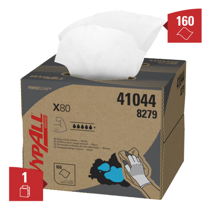 Poetsdoek WypAll X80 PowerClean 426x281mm wit