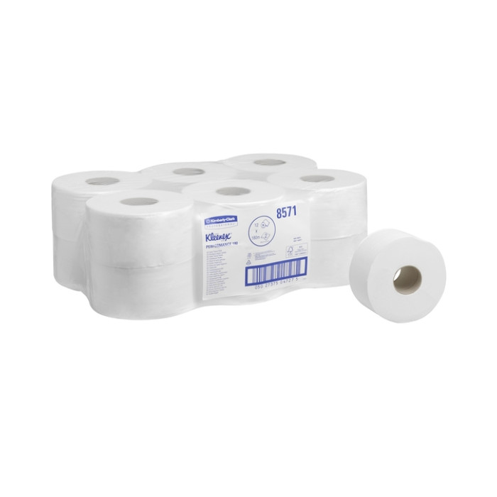 Toiletpapier Kleenex jumbo 2laags 180m wit