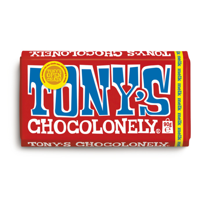 Chocolade Tony's Chocolonely melk reep 90 gram