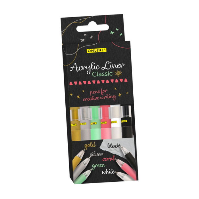 Acrylliner Online classic assorti 6 stuks