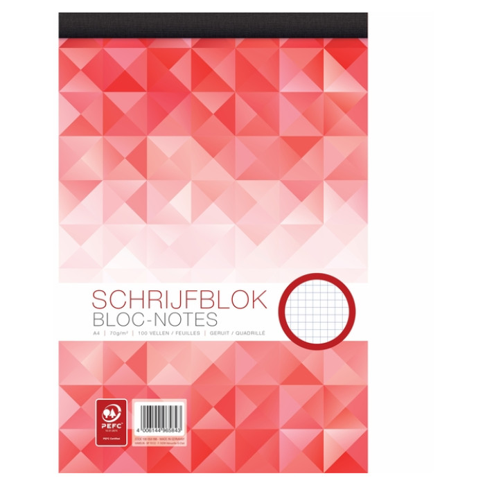 WORK schrijfblok A4 100v 70g ruit 5x5mm