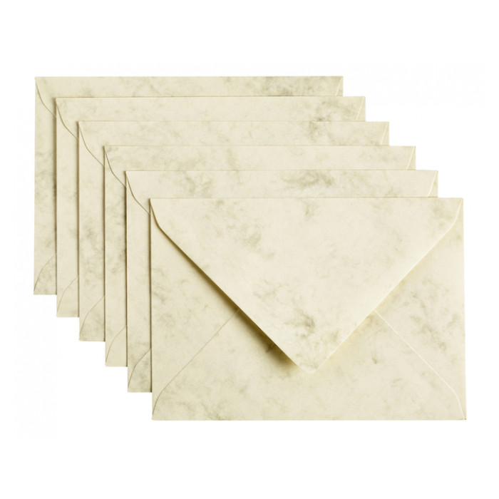 Envelop Papicolor C6 114x162mm marble ivoor
