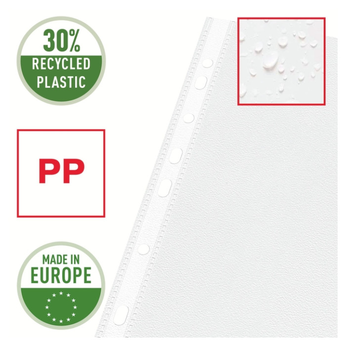 Showtas Esselte standaard 0,07mm PP A4 100 stuks
