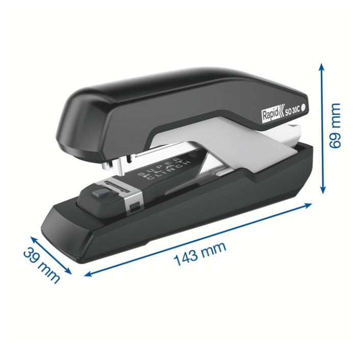 Nietmachine Rapid SO30c halfstrip 30 vel 24/6 zwart/grijs