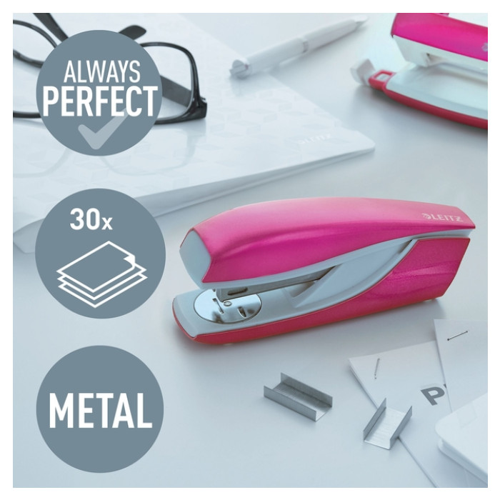 Nietmachine Leitz NeXXt Wow metaal 30 vel roze