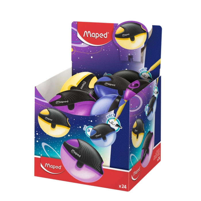 Puntenslijper Maped Galactic 1gaats display á 24 stuks assorti