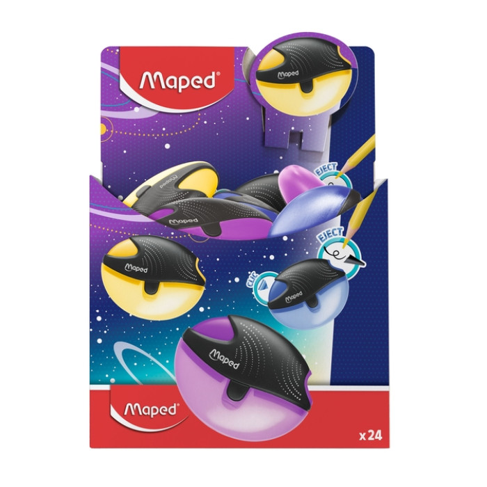Puntenslijper Maped Galactic 1gaats display á 24 stuks assorti