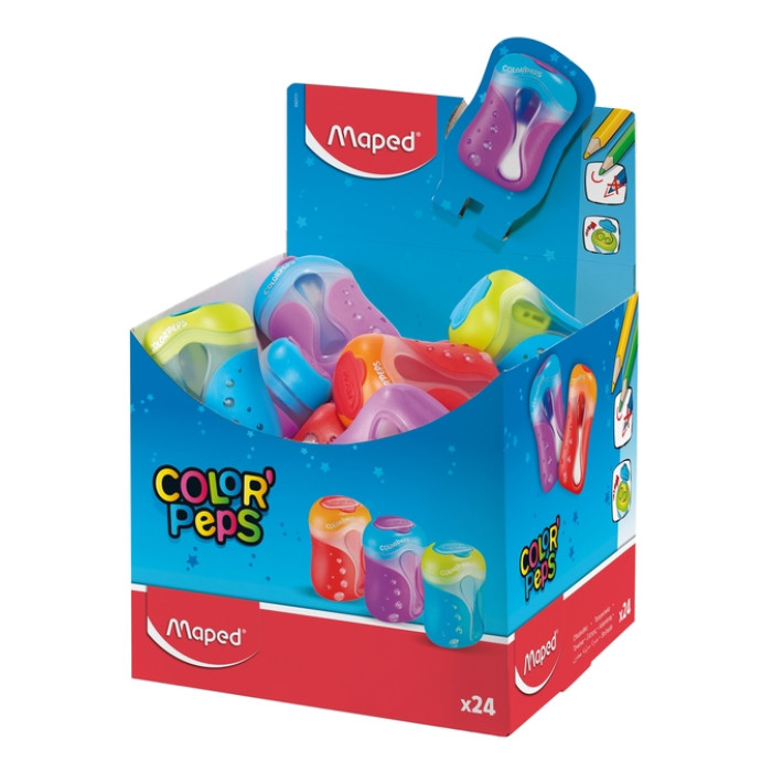 Puntenslijper Maped Color'Peps 2gaats display á 24 stuks assorti