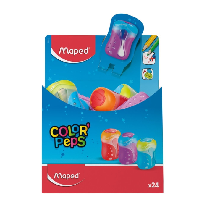 Puntenslijper Maped Color'Peps 2gaats display á 24 stuks assorti