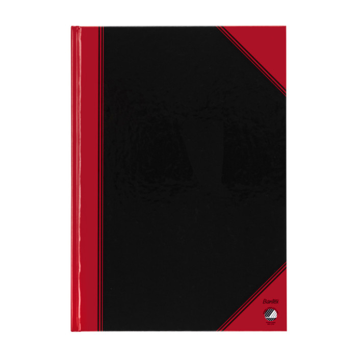 Notitieboek Bantex zwart/rood A4 lijn 70gr 96vel
