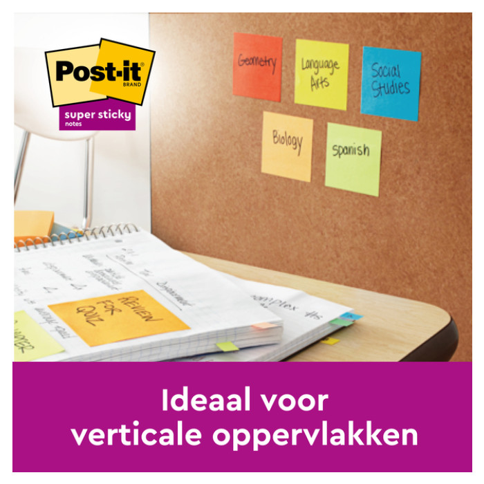 Memoblok Post-it 2028 Super Sticky 76x76mm kubus neon geel