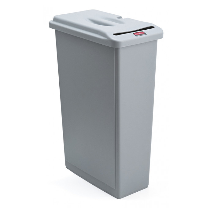 Afvalbak Rubbermaid Slim Jim vertrouwelijke documenten 87 liter grijs