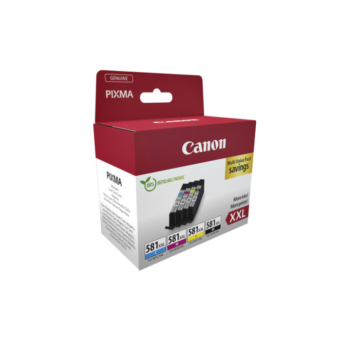 Inktcartridge Canon CLI-581XXL zwart + 3 kleuren