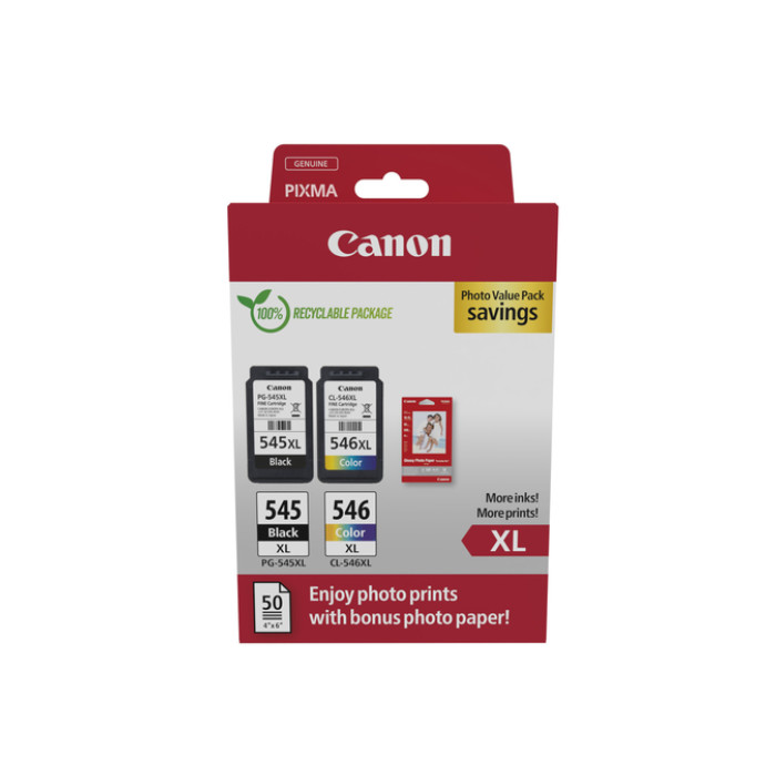 Inktcartridge Canon PG-545XL +  CL-546XL zwart + kleur