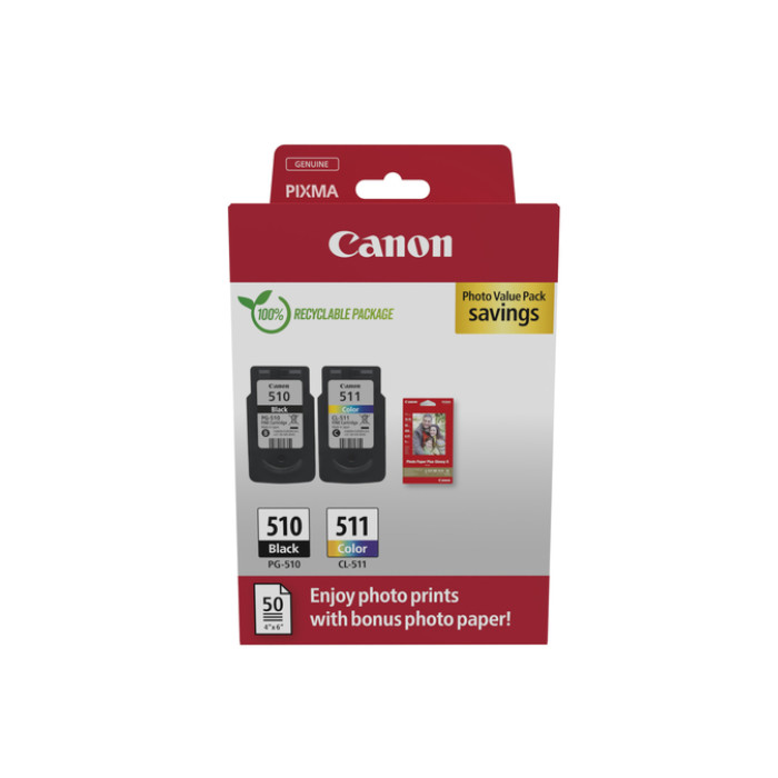 Inktcartridge Canon PG-510 + CL-511 zwart + kleur