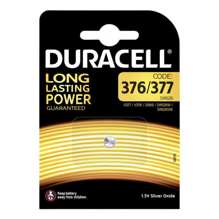 Batterij Duracell knoopcel 1x377 zilver oxide Ø6,8mm 1,5V-18mA