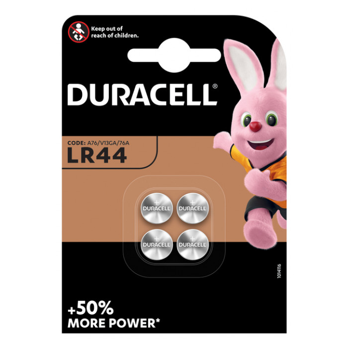 Batterij Duracell knoopcel 4xLR44 alkaline Ø11,6mm