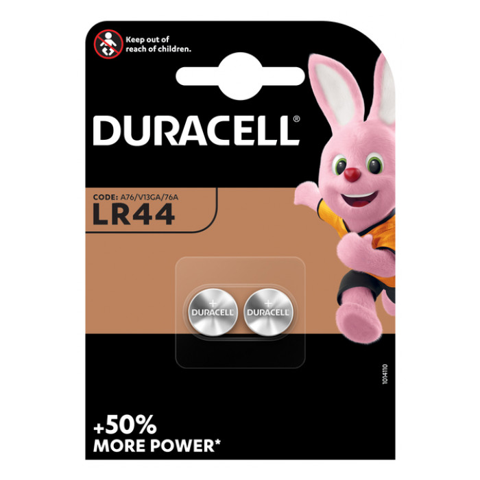 Batterij Duracell knoopcel 2xLR44 alkaline Ø11,6mm 2 stuks