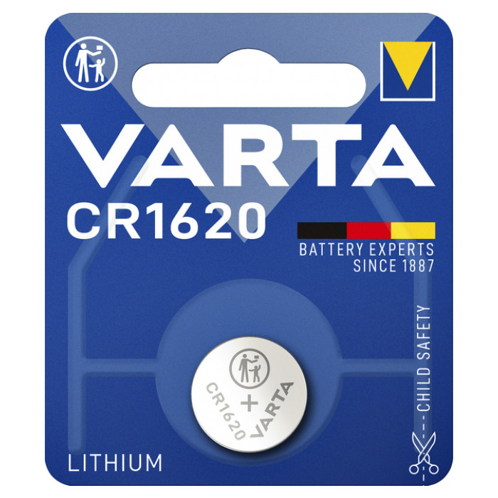 Batterij Varta knoopcel CR1620 lithium blister à 1stuk