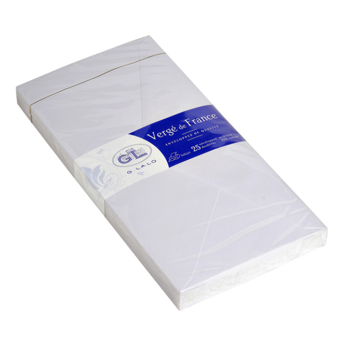 Envelop G.Lalo bank DL 110x220mm gegomd gevergeerd wit pak à 25 stuks