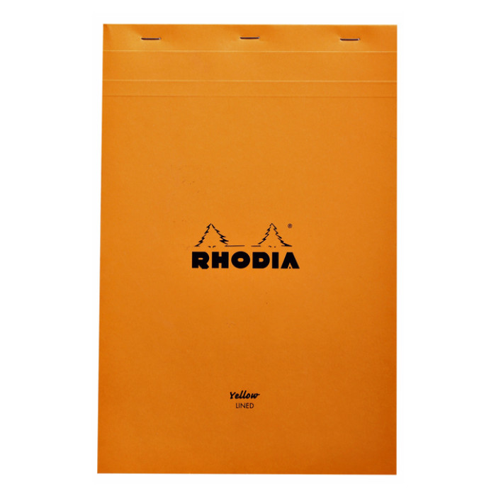 Schrijfblok Rhodia A4 lijn 80 vel 80gr geel