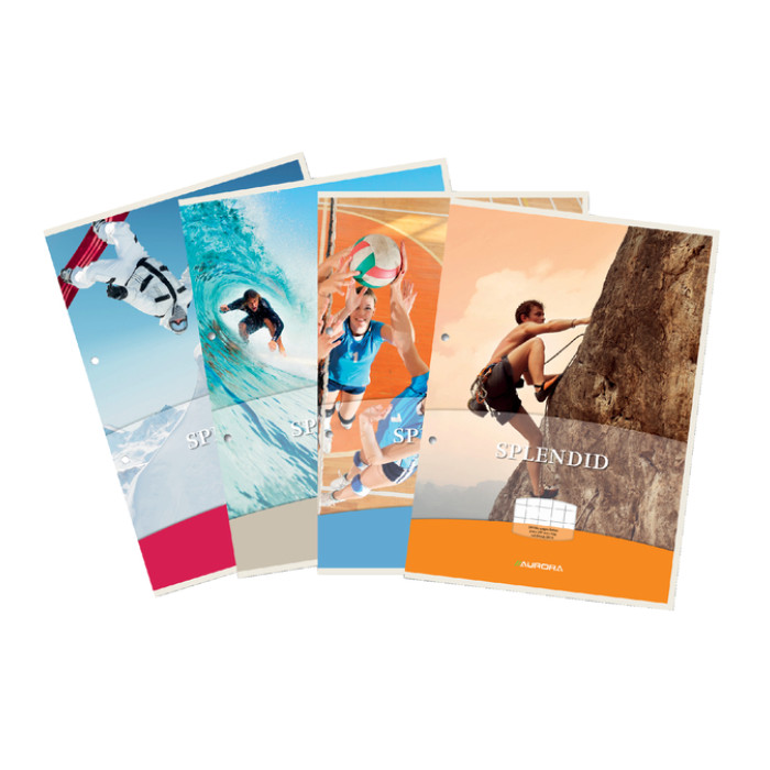 Cursusblok Aurora A4 ruit 10x10mm 2-gaats 200 pagina's 70gr