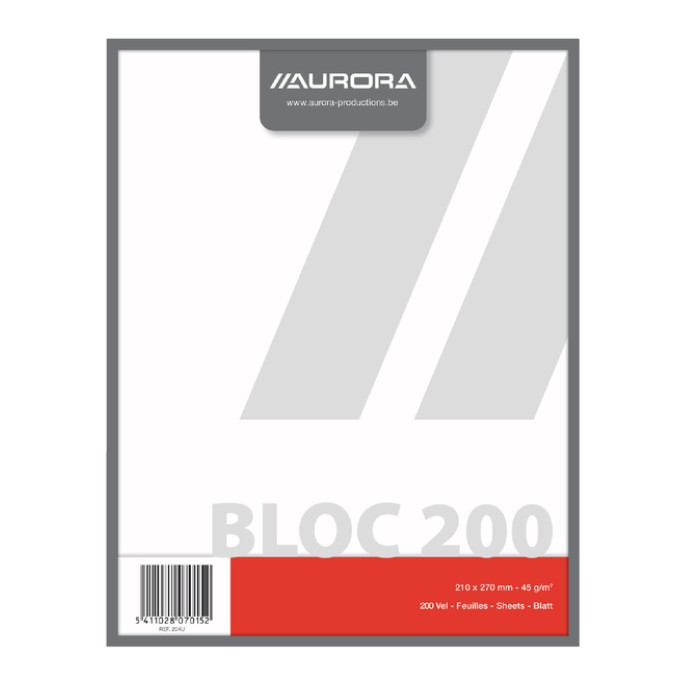 Kladblok Aurora 210x270mm blanco 200 vel 45gr