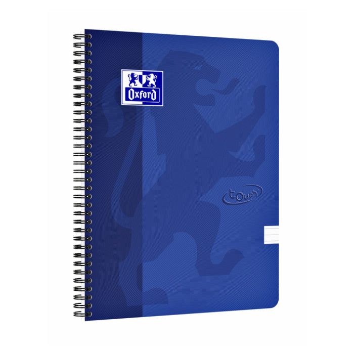 Spiraalblok Oxford Touch A4 lijn 140 pagina's 80gr blauw