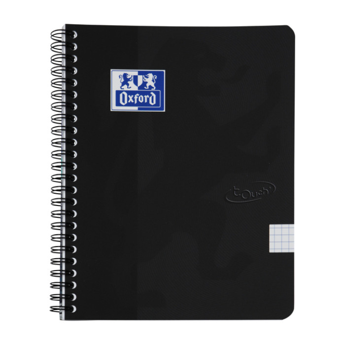 Spiraalblok Oxford Touch A5 ruit 5x5mm 140 pagina's 80gr zwart