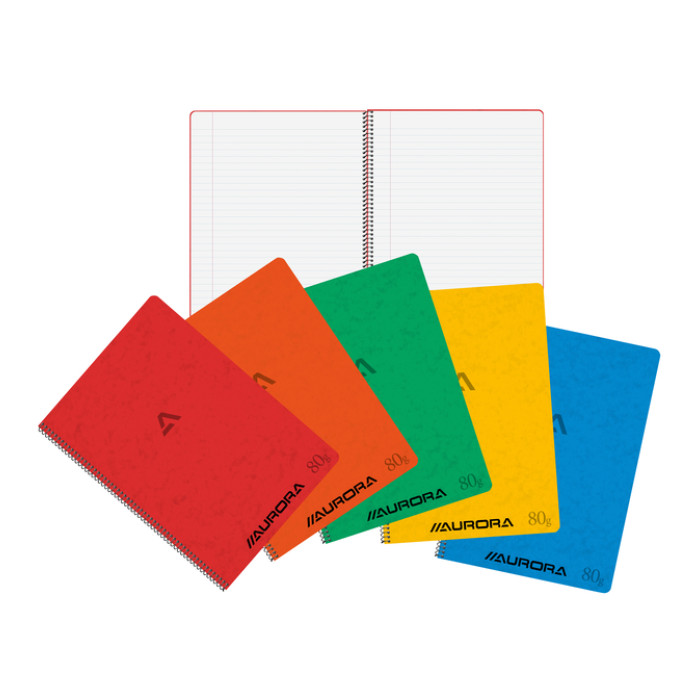 Schrift Aurora A4 lijn 120 pagina's 80gr assorti