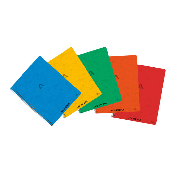 Schrift Aurora 210x165mm lijn 120 pagina's 80gr assorti