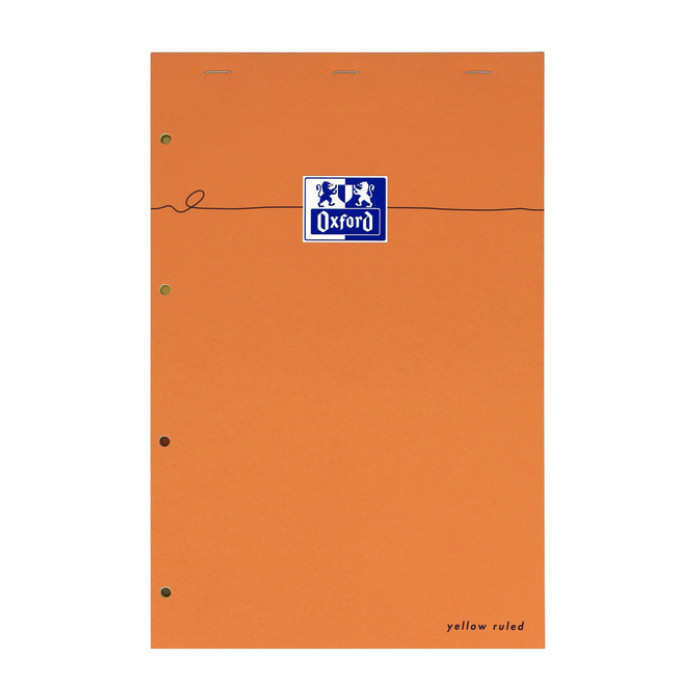 Cursusblok Oxford Orange Notepad A4+ lijn 4-gaats 160 pagina's 80gr oranje