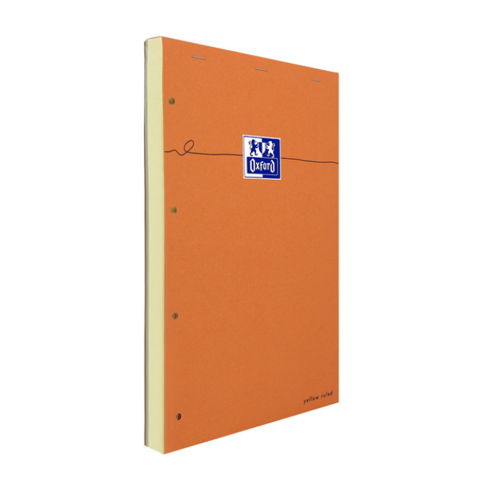 Cursusblok Oxford Orange Notepad A4+ lijn 4-gaats 160 pagina's 80gr oranje
