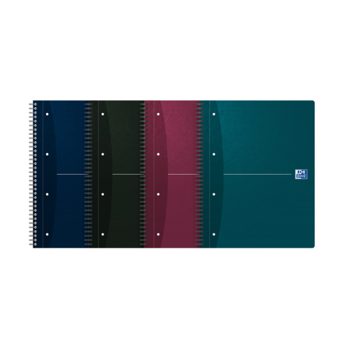 Collegeblok Oxford Office Essentials A4+ lijn 4-gaats 180 pagina's 80gr assorti
