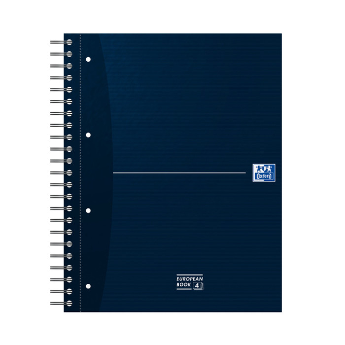 Collegeblok Oxford Office Essentials Europeanbook A4+ 4-gaats 120 vel assorti