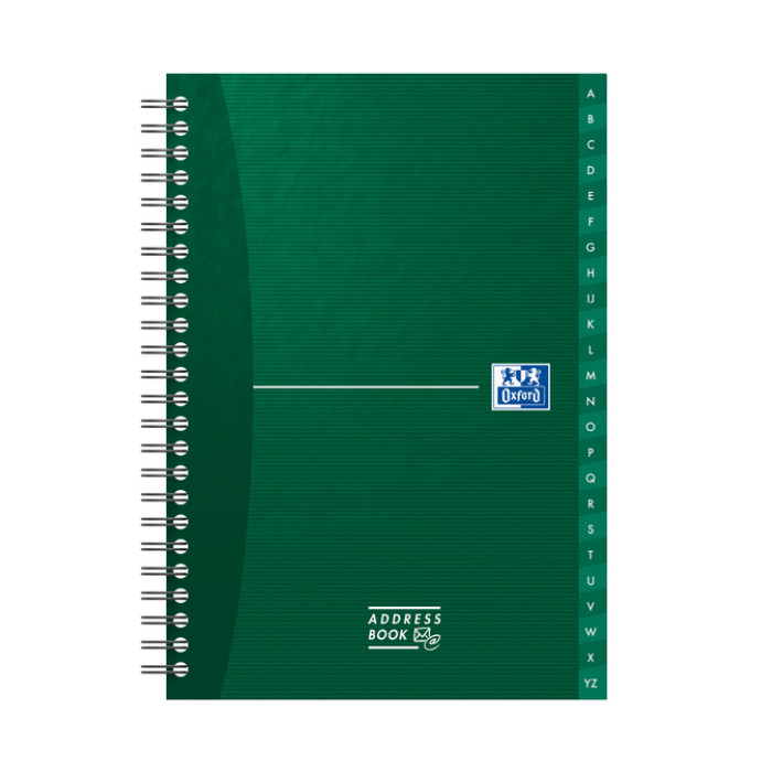 Adresboek Oxford Office Essentials A5 72vel dubbelspiraal assorti