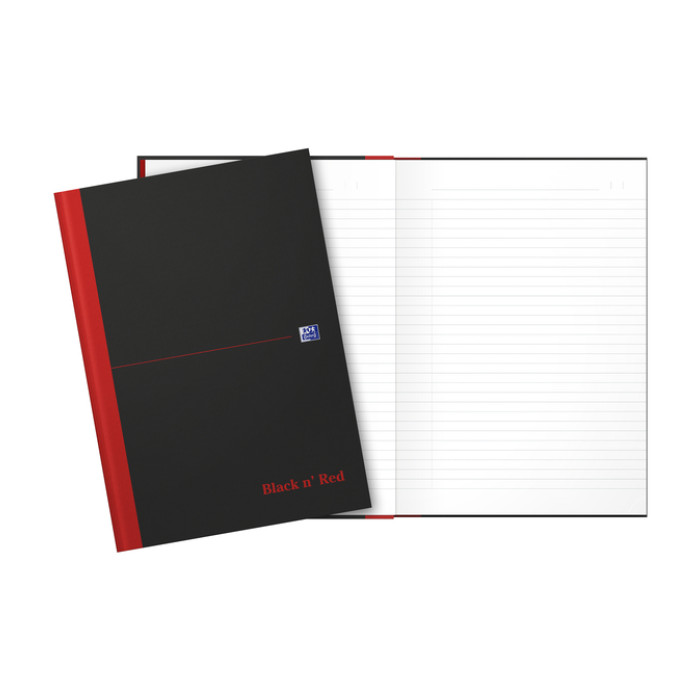 Notitieboek Oxford Black n' Red A4 96vel lijn