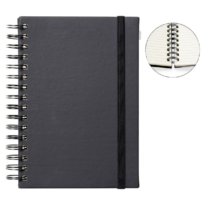 Notitieboek Quantore A5 spiraal lijn 192blz 80gr zwart