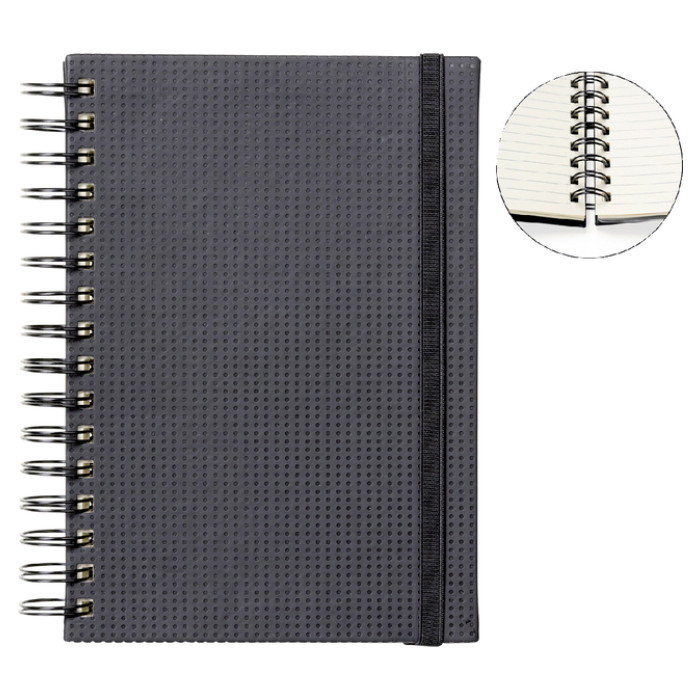 Notitieboek Quantore A5 spiraal tab lijn 192blz 80gr zwart