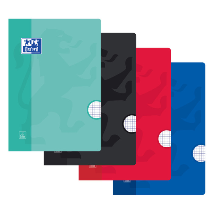 Schrift Oxford School A4 ruit 5x5mm 120 pagina's 80gr assorti
