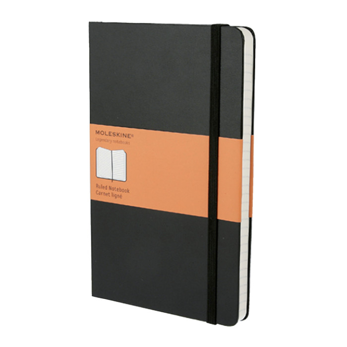 Notitieboek Moleskine large 130x210mm lijn hard cover zwart