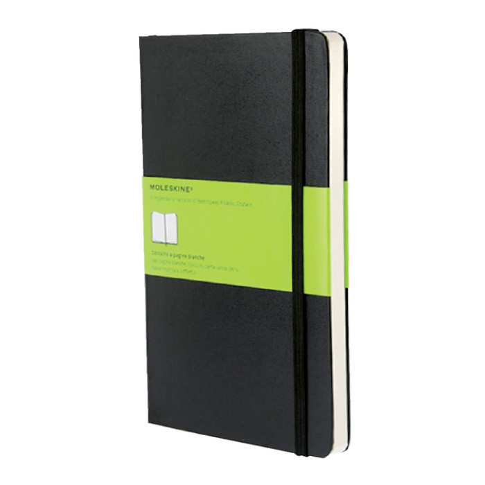 Notitieboek Moleskine large 130x210mm blanco hard cover zwart