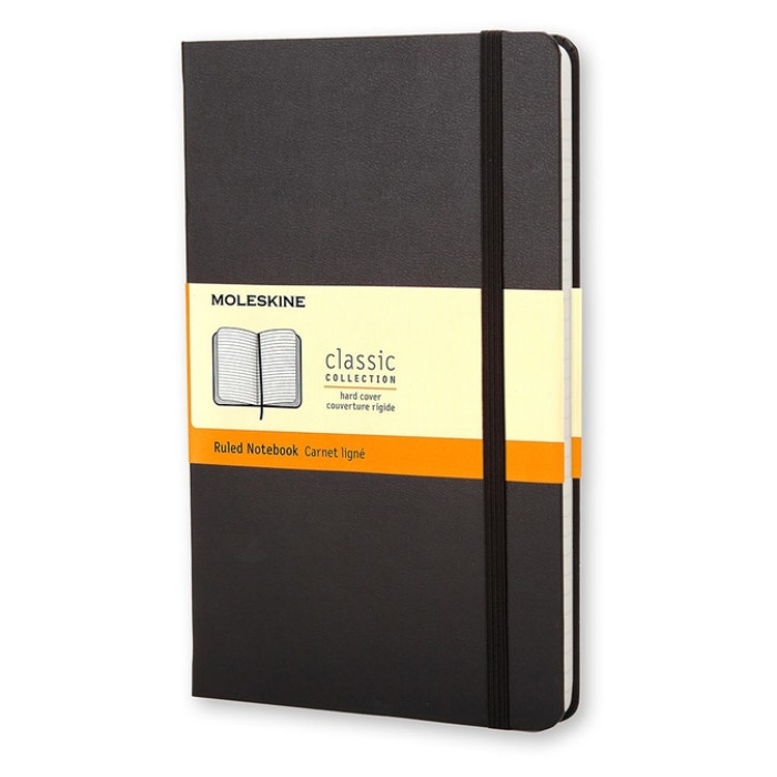Notitieboek Moleskine pocket 90x140mm lijn hard cover zwart