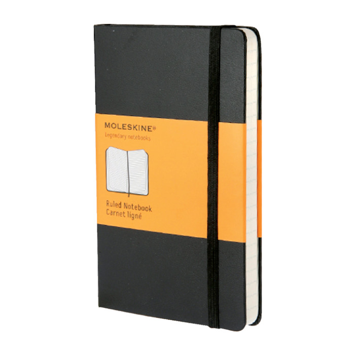 Notitieboek Moleskine pocket 90x140mm lijn hard cover zwart