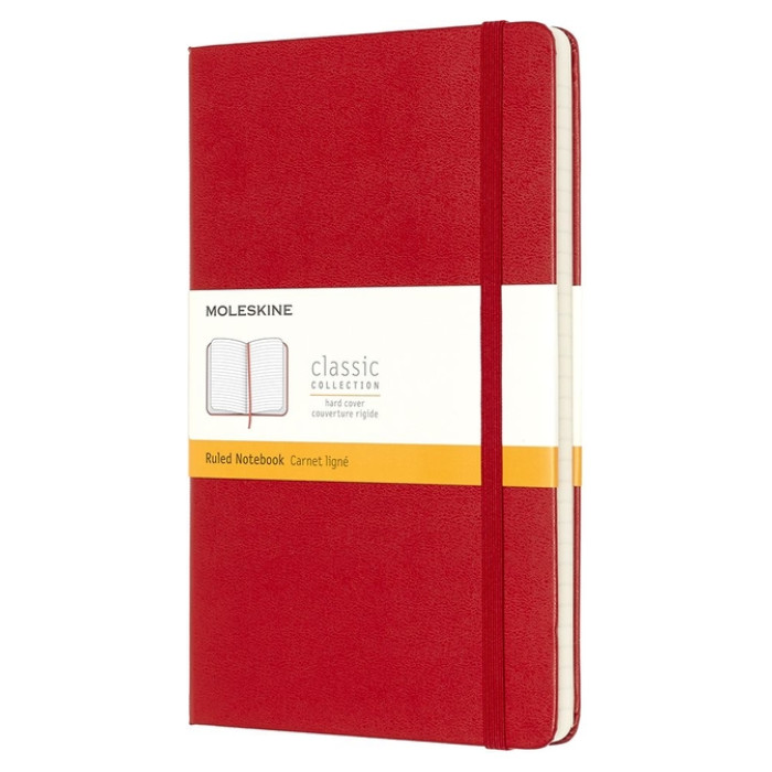 Notitieboek Moleskine large 130x210mm lijn hard cover  rood