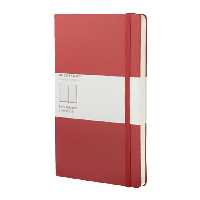 Notitieboek Moleskine large 130x210mm lijn hard cover  rood