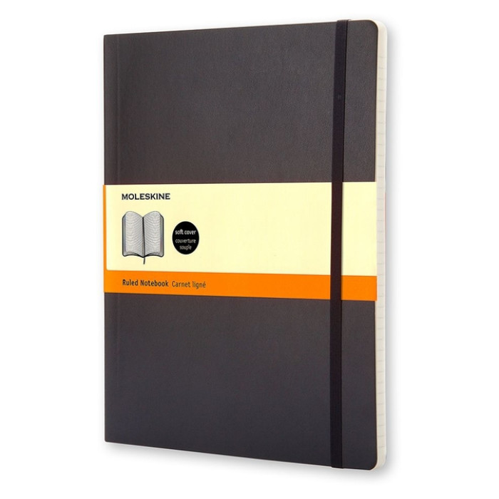 Notitieboek Moleskine XL 190x250mm lijn soft cover zwart