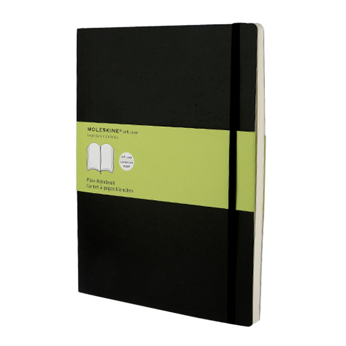 Notitieboek Moleskine XL 190x250mm blanco soft cover zwart