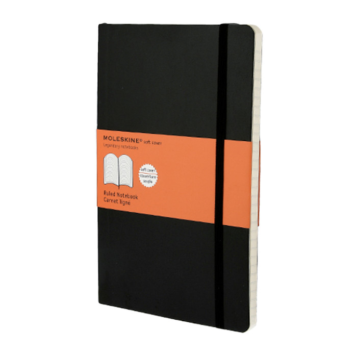 Notitieboek Moleskine large 130x210mm lijn soft cover zwart